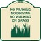 Signmission No Parking Driving or Walking on Grass Heavy-Gauge Aluminum Sign, 18" x 18", TG-1818-23626 A-DES-TG-1818-23626 - alternate 1